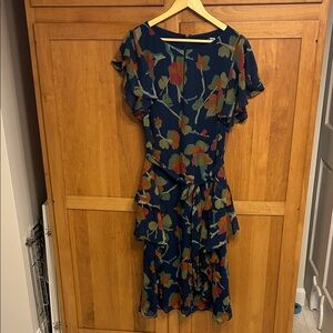 Ralph Lauren Asymmetrical Dress - Blue and Orange Floral Offers Welcome